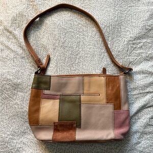 The Sak Patchwork Genuine Leather Shoulder Bag – Multicolor Hobo – Boho Purse